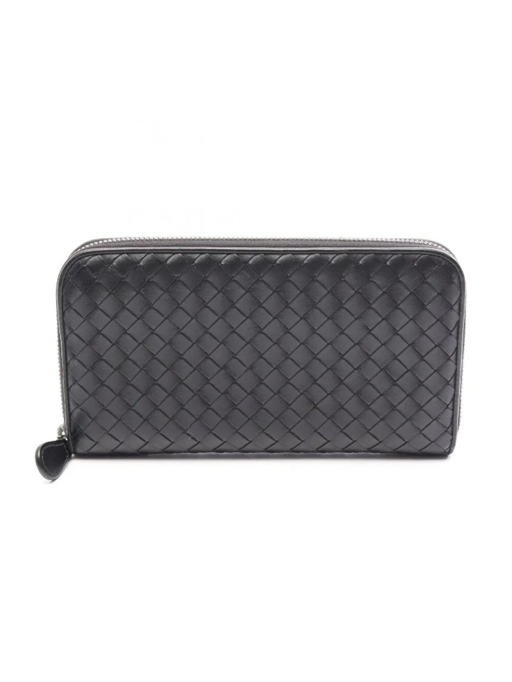 Bottega Veneta Round Wallet Intrecciato Black Leather